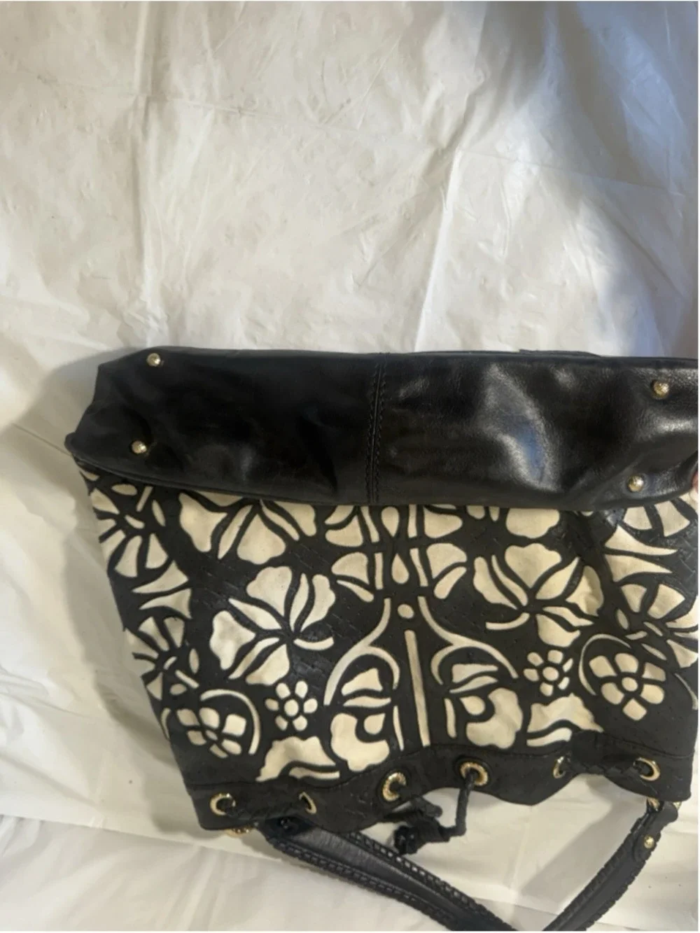 Antonio Melani Hobo Boho Bag canvas and leather shoulder bag Bohemian